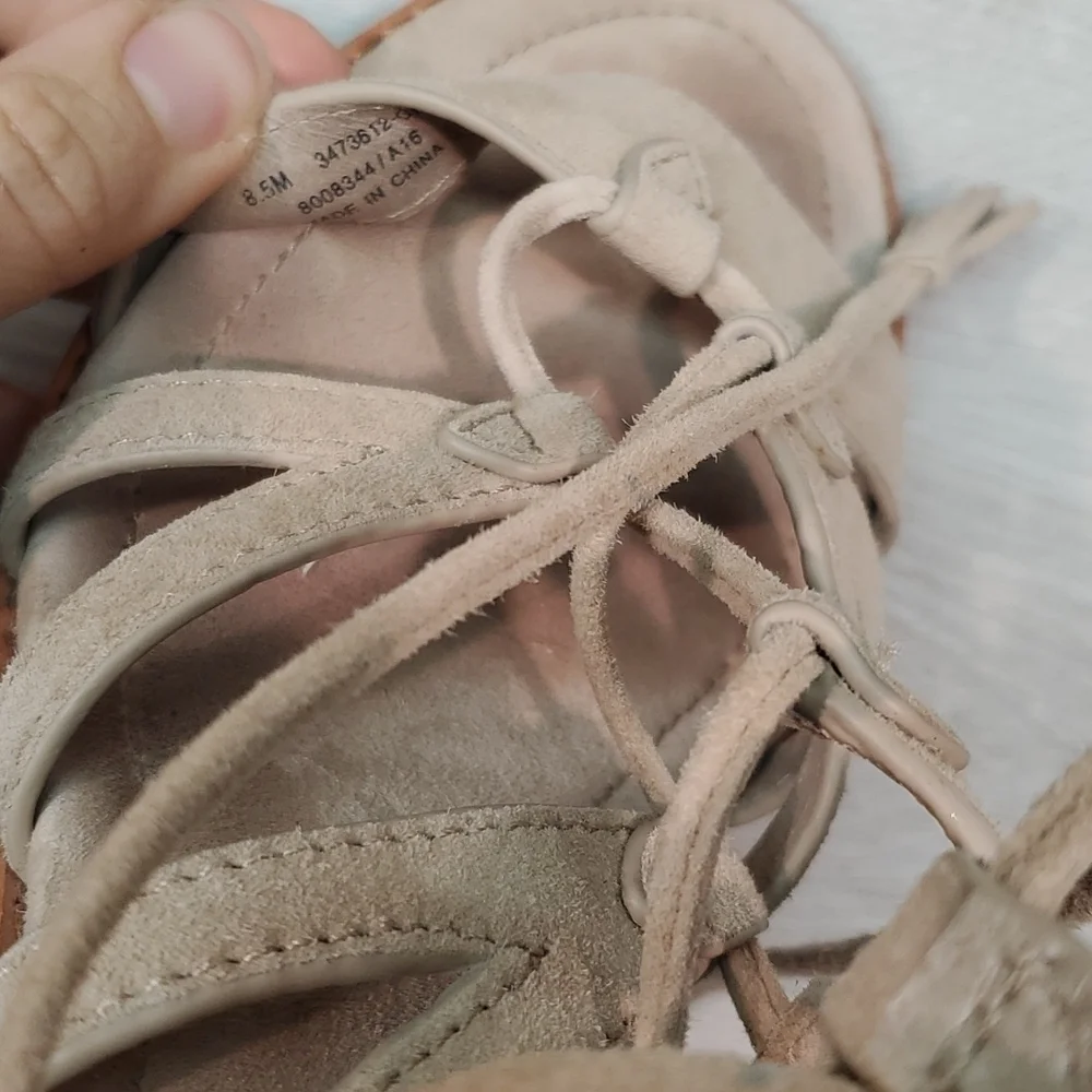 Frye Womens Gladiator Brielle Heels Suede Sandals shoes sz 8.5M